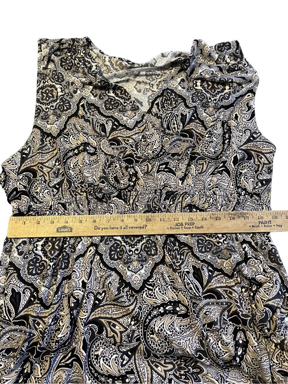 Simply Emma 1X Plus Size Paisley Boho Maxi Dress Smocked Waist V-Neck Casual - Picture 12 of 13